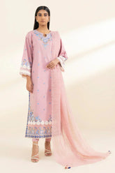 SAPPHIRE - 3PC LAWN EMBROIDERED SHIRT WITH DIAMOND DUPATTA AND TROUSER - HZG2073